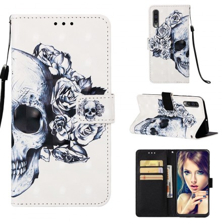 Hülle Samsung Galaxy A50 Totenkopf Blume Hülle Samsung Galaxy A50 Totenkopf Blume