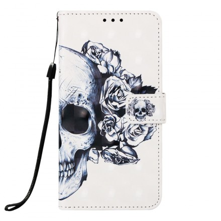 Hülle Samsung Galaxy A50 Totenkopf Blume Hülle Samsung Galaxy A50 Totenkopf Blume