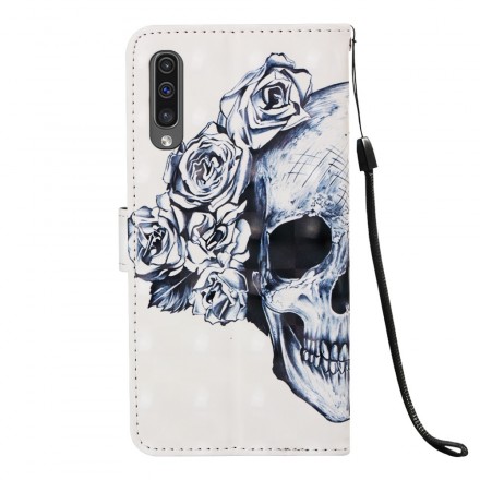 Hülle Samsung Galaxy A50 Totenkopf Blume Hülle Samsung Galaxy A50 Totenkopf Blume