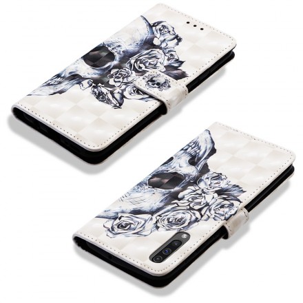 Hülle Samsung Galaxy A50 Totenkopf Blume Hülle Samsung Galaxy A50 Totenkopf Blume