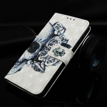 Hülle Samsung Galaxy A50 Totenkopf Blume Hülle Samsung Galaxy A50 Totenkopf Blume