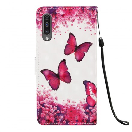 Samsung Galaxy A50 Hülle Rote Schmetterlinge
