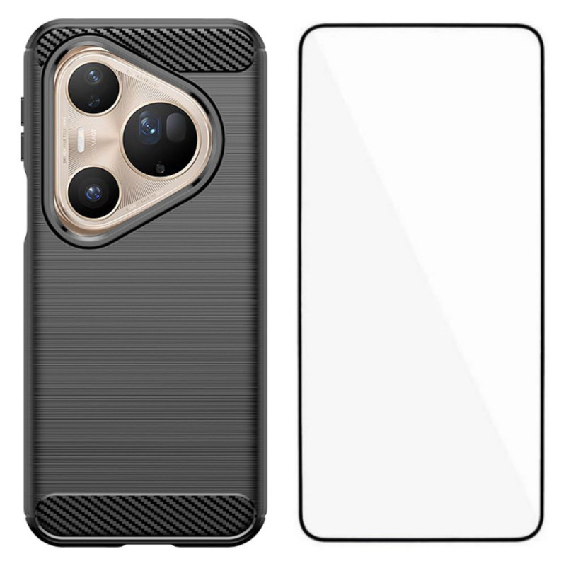 Huawei Pura 80 Ultra Kohlefaser
 Brushed Cover mit Screen Protector