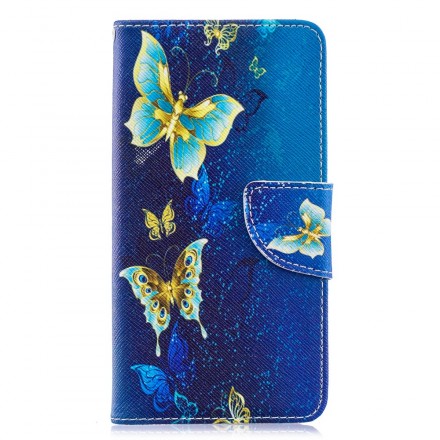 Samsung Galaxy A40 Hülle Goldene Schmetterlinge