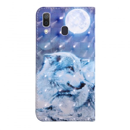 Samsung Galaxy A40 Hülle Wolf im Mondlicht