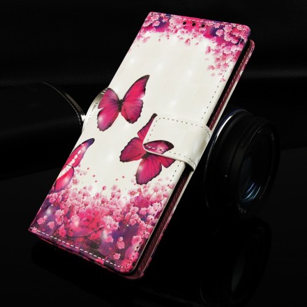 Samsung Galaxy A40 Hülle Rote Schmetterlinge