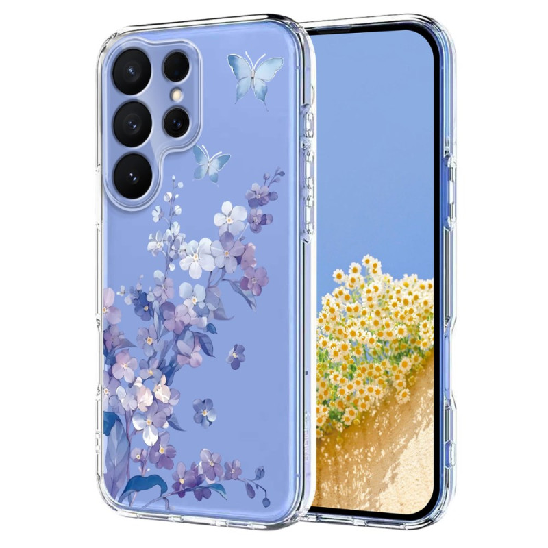 Samsung Galaxy S26 Ultra Cover Schmetterlinge und Blumen