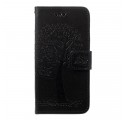 Samsung Galaxy A40 Hülle Baum und Eulen mit Riemen