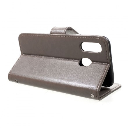 Samsung Galaxy A40 Tasche Schmetterlinge und Blumen mit Riemen