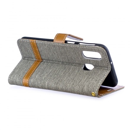 Samsung Galaxy A40 Stoff & Lederoptik Tasche mit Riemen