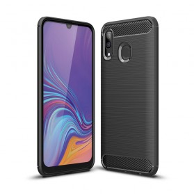 Samsung Galaxy A40 Kohlefaser Hülle Gebürstet