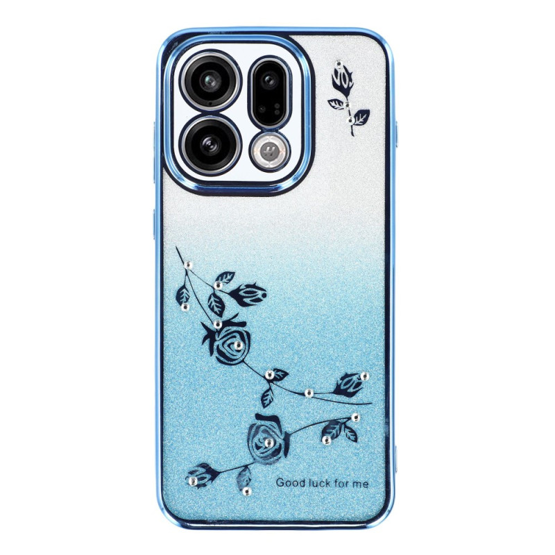 Oppo Find X9 5G Blumen und Glitter Cover KADEM