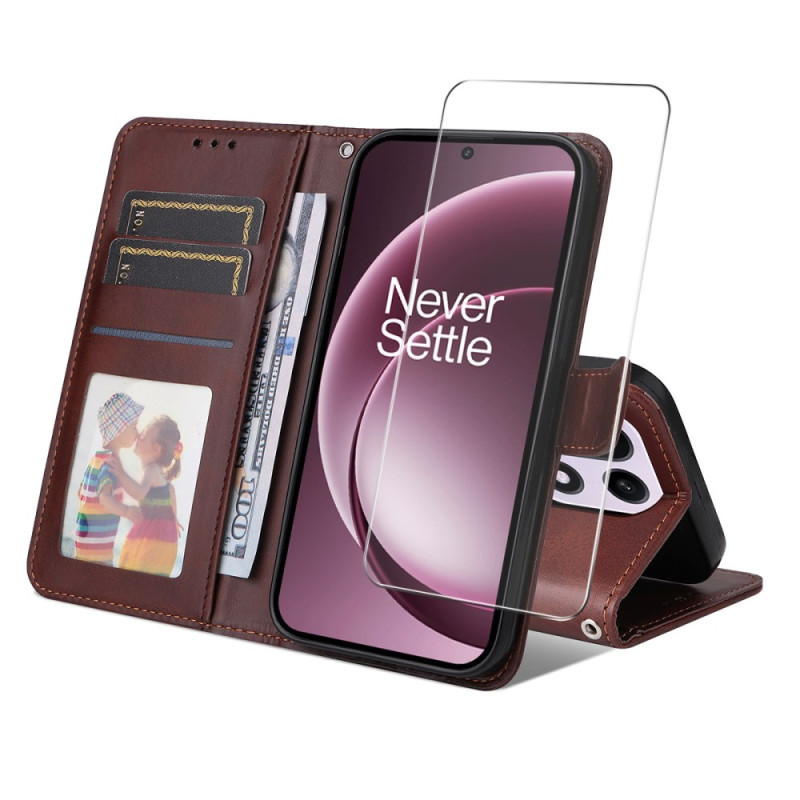 OnePlus 15 Kunstlederhülle mit Bildschirmschutz
