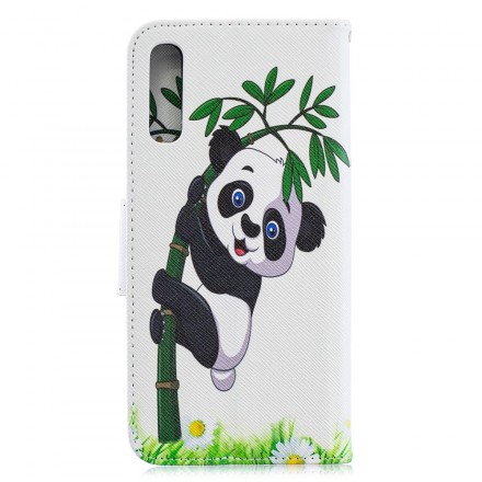 Samsung Galaxy A70 Panda Hülle Auf Bambus