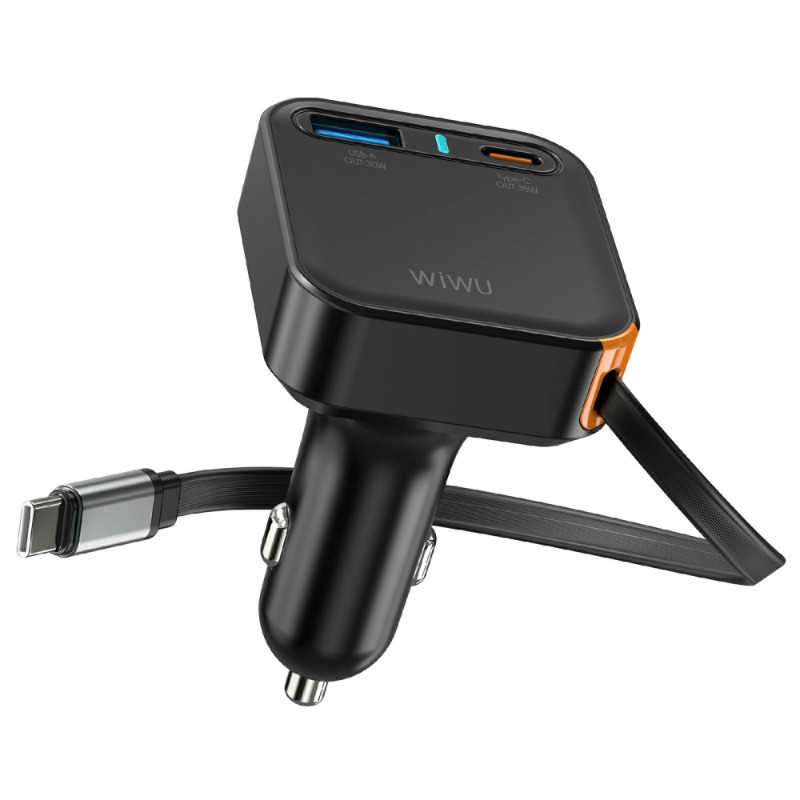 Autoladegerät 65W Retractable Dual Port USB-A/C WIWU