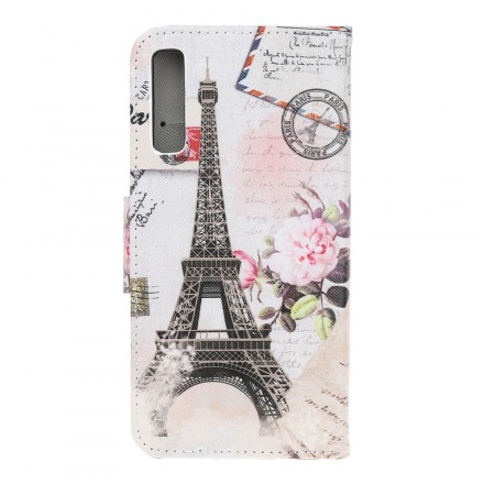 Samsung Galaxy A70 Eiffelturm Retro Tasche
