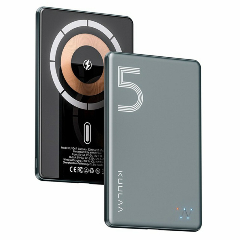 Externe Magnetbatterie 5000mAh Kabellos 15W Ultradünn KUULAA