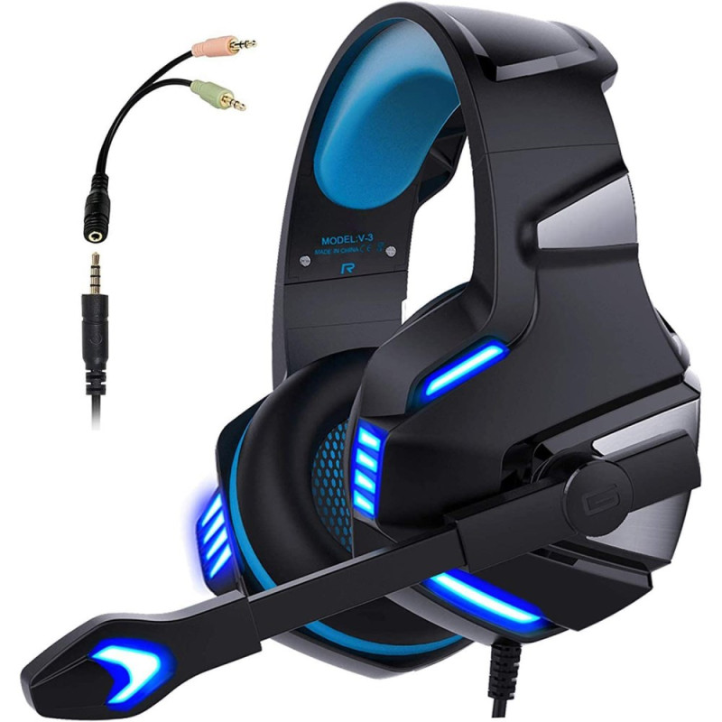 Kabelgebundenes Gaming-Headset für PS4/PS5 mit LED-Beleuchtung KOTION EACH