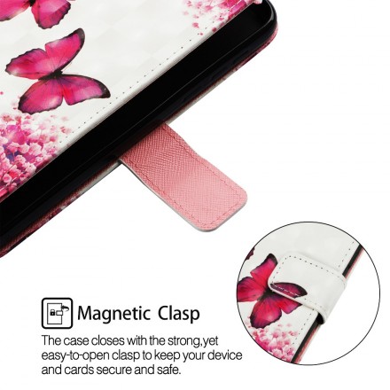 Samsung Galaxy A70 Hülle Rote Schmetterlinge