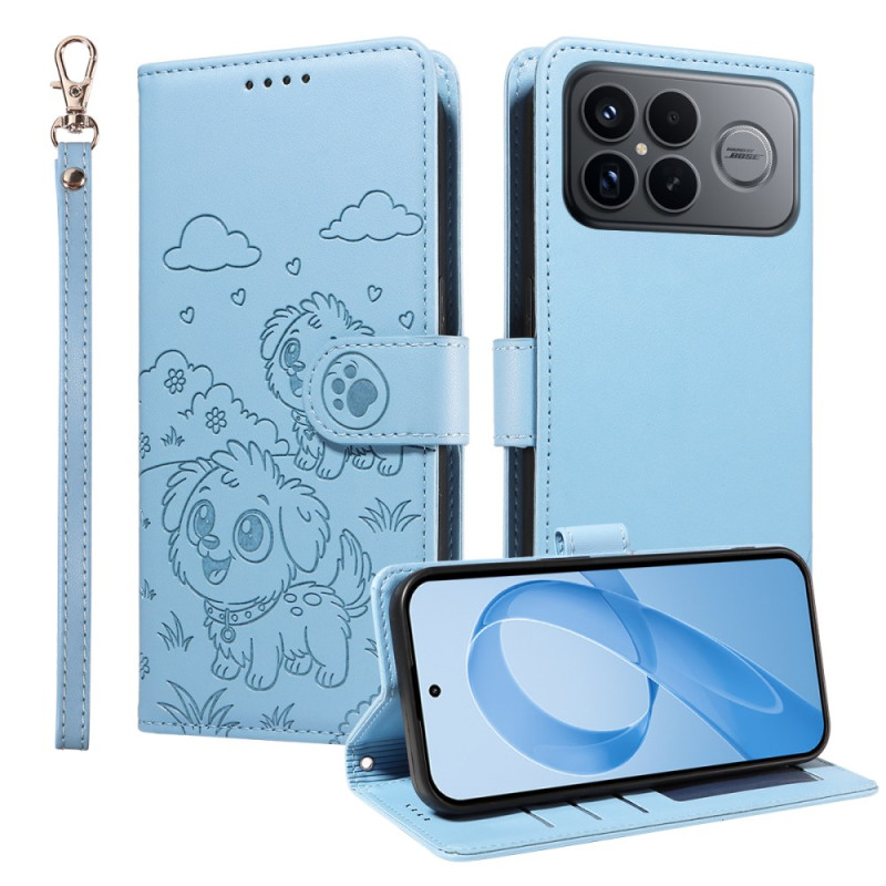 Tasche Poco F8 Ultra Hundemotiv mit Riemen