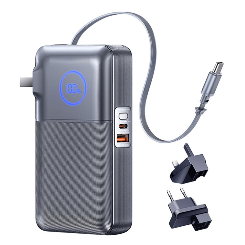 Externer Akku 35W 10000mAh mit Wandladegerät und REMAX Retractable Kabel