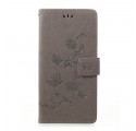Samsung Galaxy A70 Tasche Schmetterlinge und Blumen mit Riemen