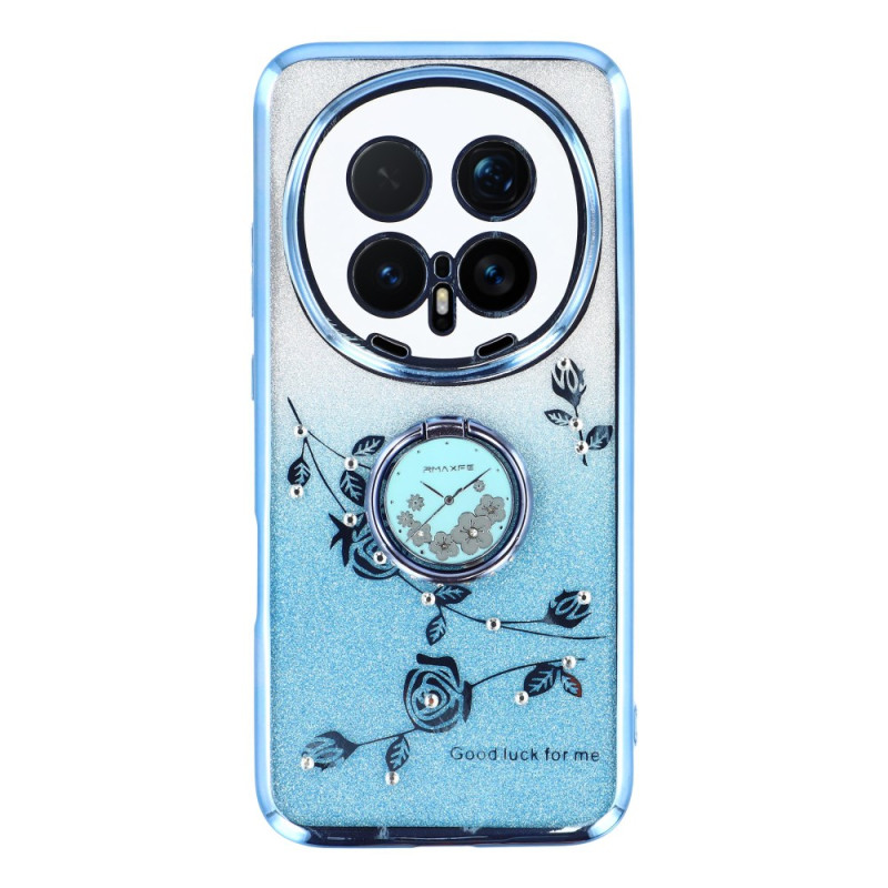 Honor Magic 8 Pro Ringhalter Blumen und Glitter Cover