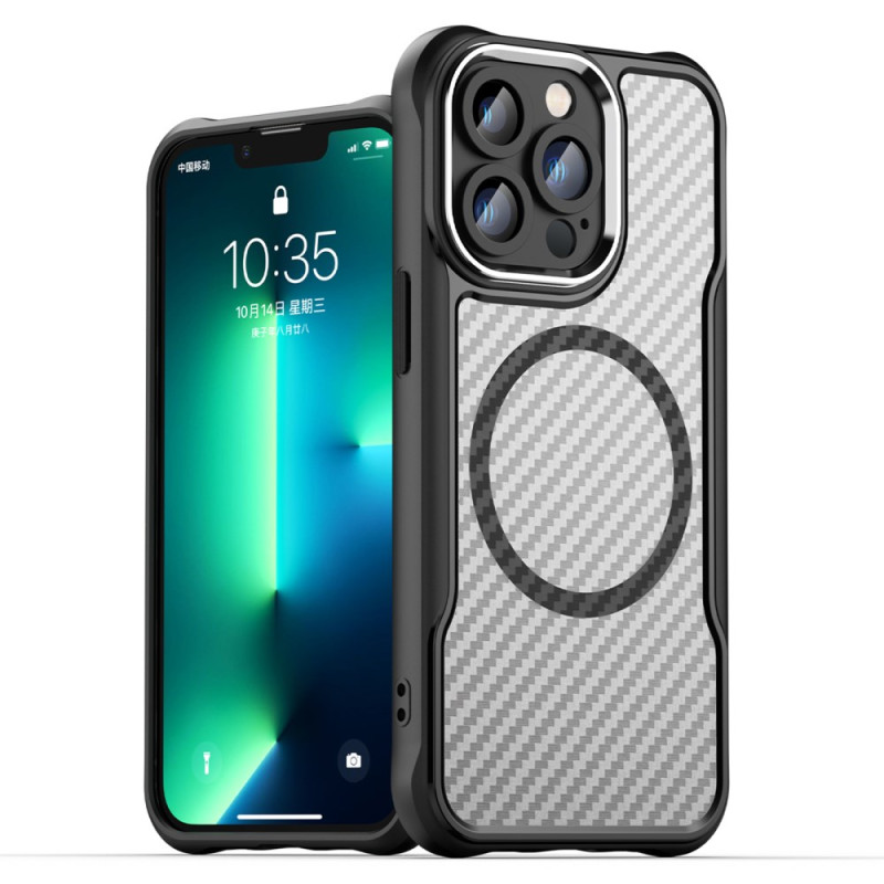iPhone 13 Pro Max Cover MagSafe Translucent Kohlefaser Texture