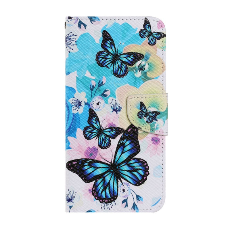 iPhone 13 Pro Max Hülle Blaue Schmetterlinge Aquarell