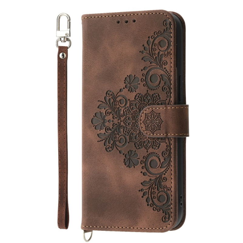 Xiaomi Redmi Note 15 Pro 5G Tasche in Wildlederoptik Mandala mit Schultergurt