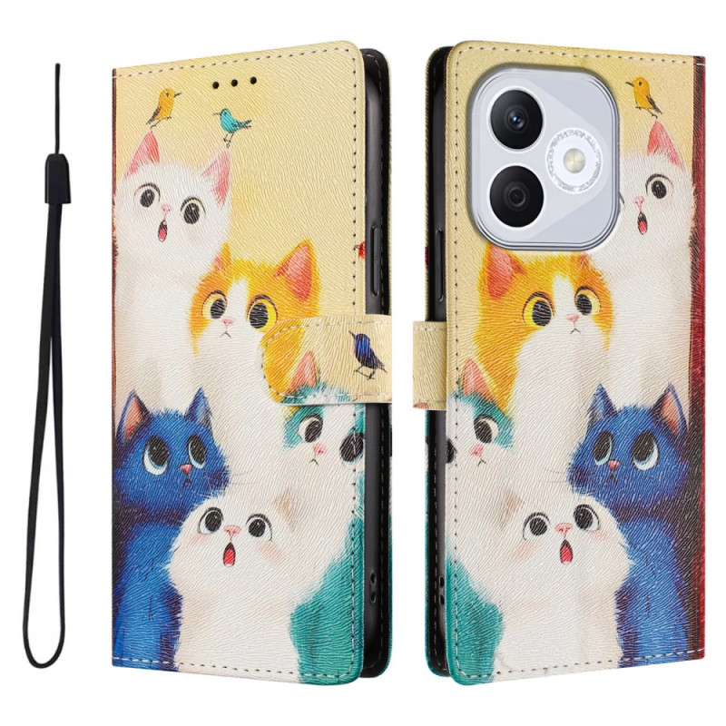 Honor 400 Lite Hülle Bunte Katzen