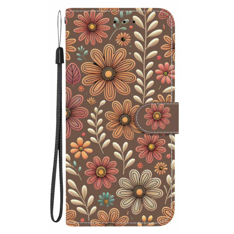 Hülle Honor 400 Lite Blumen Braun