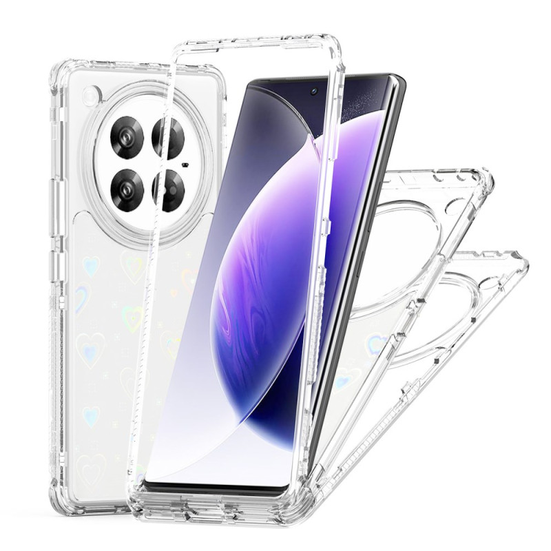 Infinix Zero 40 5G / 4G Transparente Hybrid-Hülle mit Hologrammfolie Herzmuster