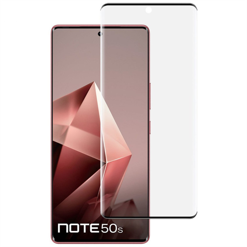 Vollständiger Schutz aus gehärtetem Glas für das Display des Infinix Note 50S 5G (mit Fingerabdruck entsperrbar)