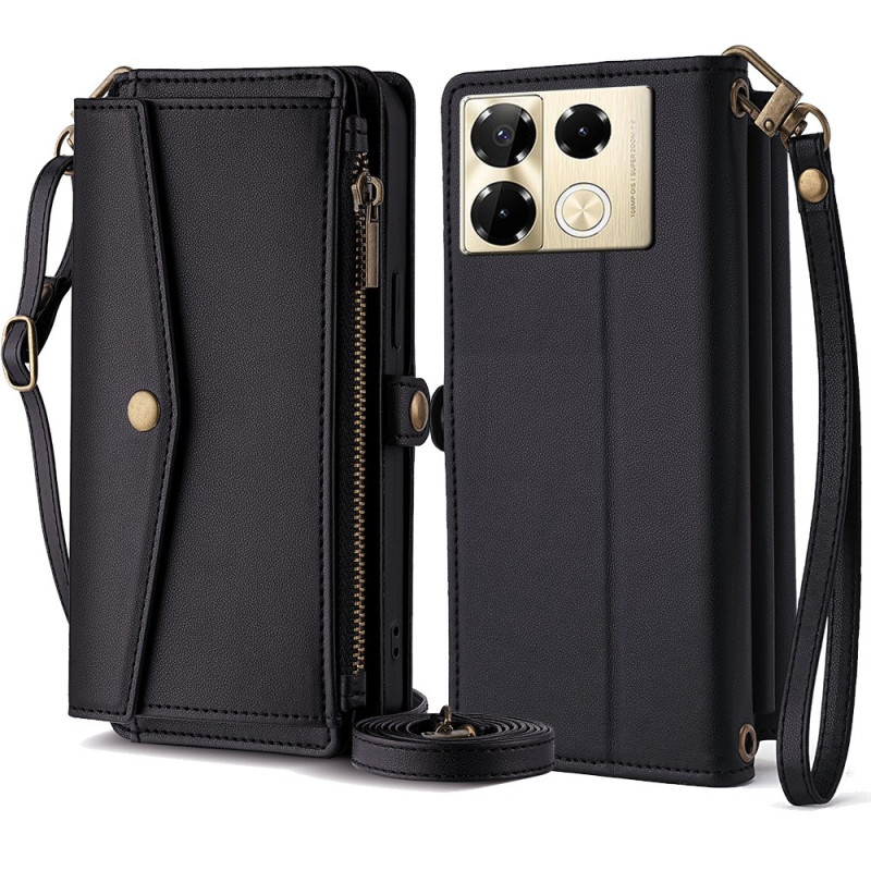 Infinix Note 40 Pro 4G Tasche mit Reißverschluss und 2 Gurten