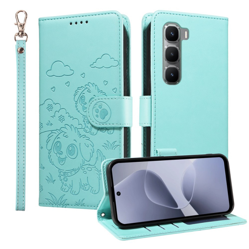 Infinix Hot 60 Pro 4G Hülle mit RFID-Sperre und Hundemotiv