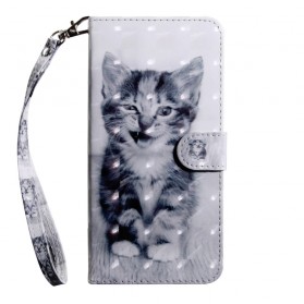 Huawei P30 Lite Tasche Katze Schwarz & Weiß