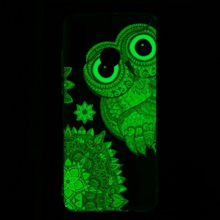Huawei P30 Lite Cover Eule Mandala Fluoreszierend