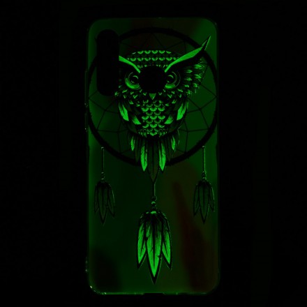 Huawei P30 Lite Traumfänger Eule Cover Fluoreszierend
