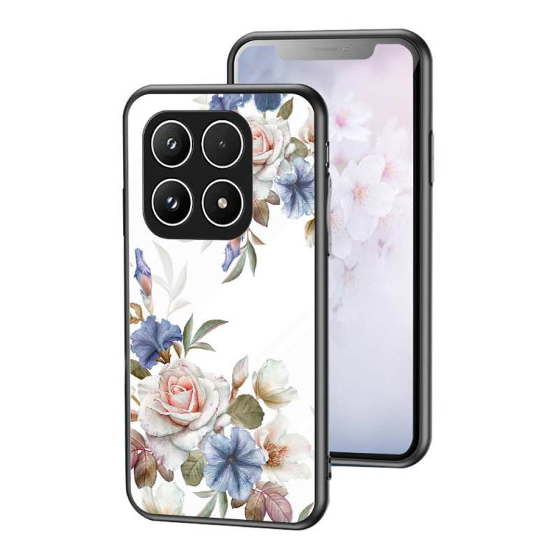 Hülle Xiaomi 17 gehärtetes Glas Blumenmuster