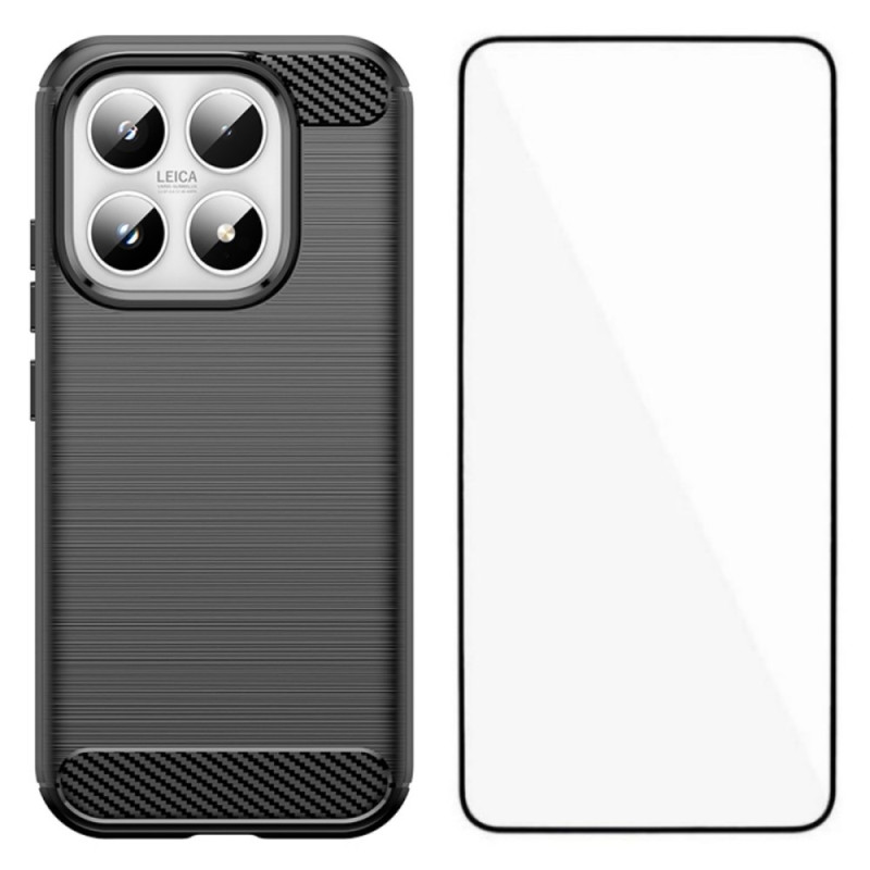 Xiaomi 17 Kohlefaser Brushed Cover mit Screen Protector