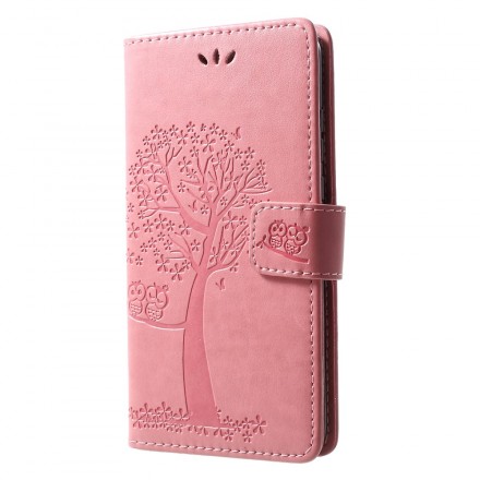 Huawei P30 Lite Hülle Baum und Eulen mit Riemen