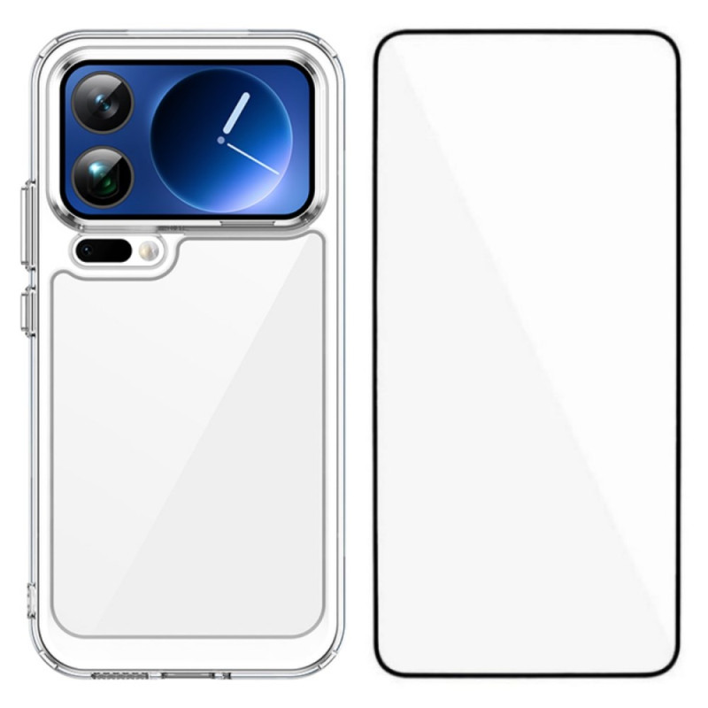 Transparentes Xiaomi 17 Pro Max Cover mit Displayschutz aus gehärtetem Glas