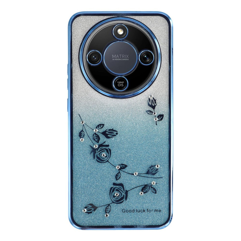 Honor Magic 8 Lite Cover Blumen und Pailletten KADEM