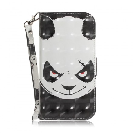Samsung Galaxy A20e Angry Panda Tasche mit Riemen