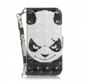 Samsung Galaxy A20e Angry Panda Tasche mit Riemen