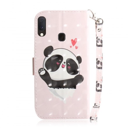 Samsung Galaxy A20e Panda Love Tasche mit Riemen