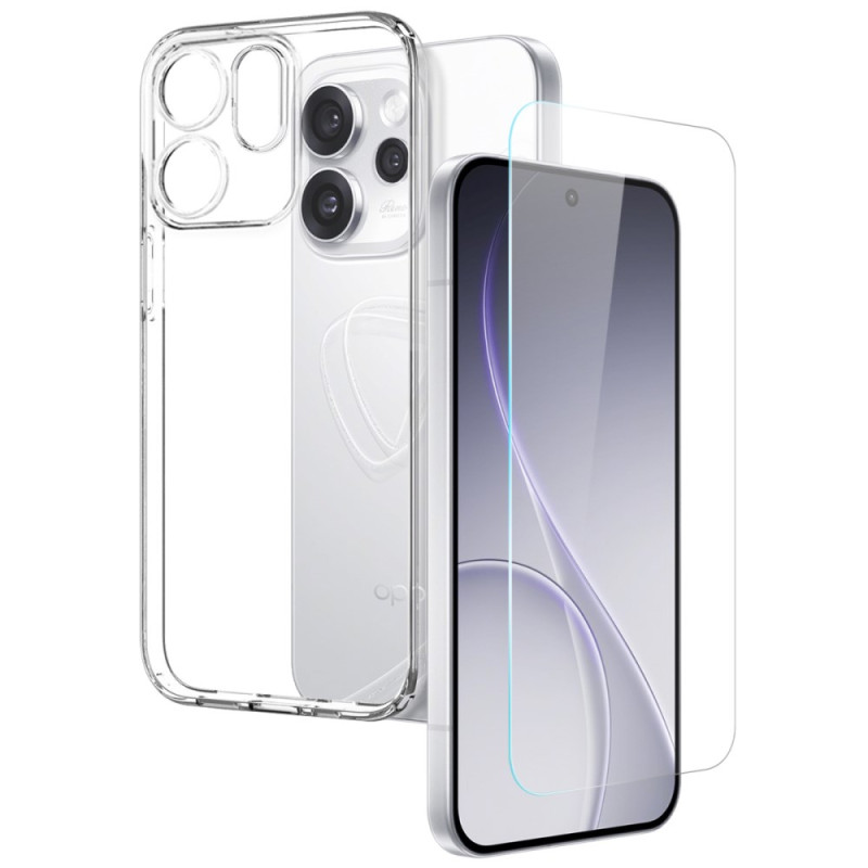 Oppo Reno 15 Pro 5G Transparentes Cover mit Displayschutz aus gehärtetem Glas