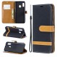 Samsung Galaxy A20e Stoff und Lederoptik Tasche mit Riemen Samsung Galaxy A20e Stoff und Lederoptik Tasche mit Riemen