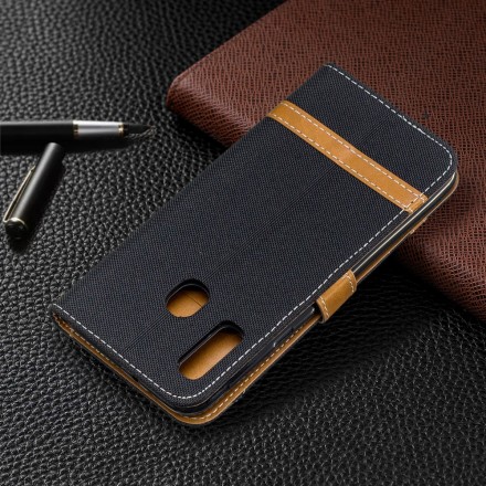 Samsung Galaxy A20e Stoff & Lederoptik Tasche mit Riemen Samsung Galaxy A20e Stoff & Lederoptik Tasche mit Riemen